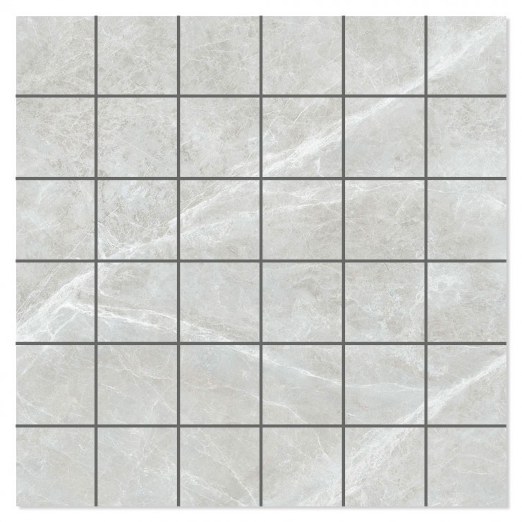 Marmor Mosaik Klinker Sintracino Ljusgrå Polerad 30x30 (5x5) cm-0